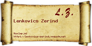 Lenkovics Zerind névjegykártya